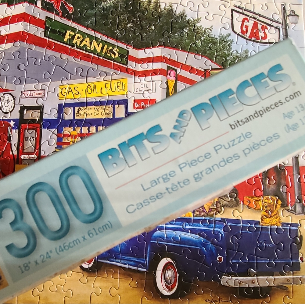 Frank's Friendly Service Jigsaw Puzzle Vintage 1950's Gas Station Bits & Pieces - Picture 3 of 5